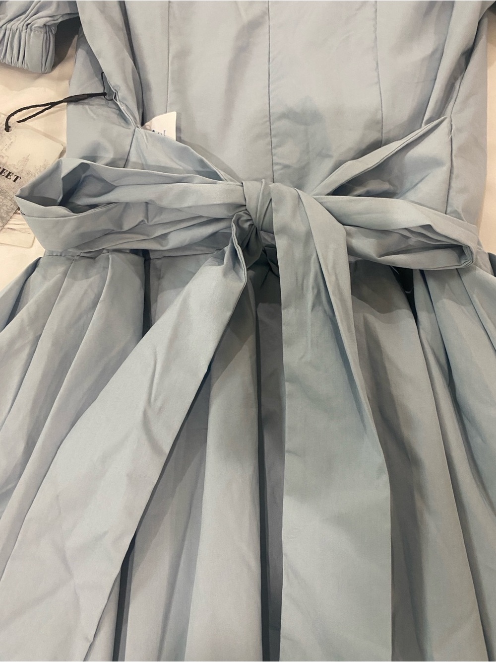 Anthropologie Light Blue Puff-Sleeve Mini Dress - Picture 8 of 10